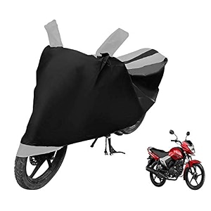 euro care bike cover compatible with yamaha saluto heatproof mirror pocket dustproof belt amp buckle saluto bike cover - 1 unit black-silver