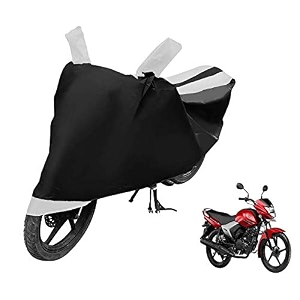 euro care bike cover compatible with yamaha saluto heatproof mirror pocket dustproof belt amp buckle saluto bike cover - 1 unit black-white