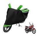 Euro Care Bike Cover Compatible with Yamaha Saluto, Heatproof, Mirror Pocket, Dustproof, Belt &amp; Buckle, Saluto Bike Cover - 1 Unit, Black-Green