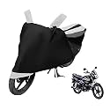 Euro Care Bike Cover Compatible with Splendor, Heatproof, Mirror Pocket, Dustproof, Belt &amp; Buckle, Splendor Bike Cover - 1 Unit, Black-White