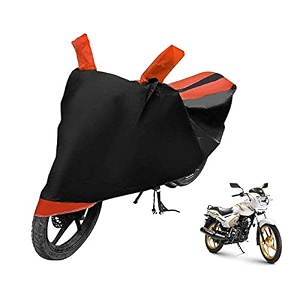 euro care bike cover compatible with star city with mirror pocketdustproof windproof belt buckle star city bike cover- black-orange - 1 unit