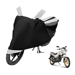 euro care bike cover compatible with star city with mirror pocketdustproof windproof belt buckle star city bike cover- black-white - 1 unit