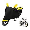 Euro Care Bike Cover Compatible with Star City with Mirror Pocket,Dustproof, Windproof, Belt Buckle, Star City Bike Cover- Black-Yellow - 1 Unit