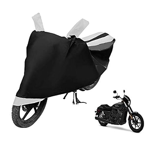 euro care bike cover compatible with street 750 heatproof mirror pocket dustproof belt amp buckle street 750 bike cover - 1 unit black-white