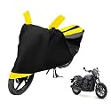 Euro Care Bike Cover Compatible with Street 750, Heatproof, Mirror Pocket, Dustproof, Belt &amp; Buckle, Street 750 Bike Cover - 1 Unit, Black-Yellow