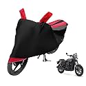 Euro Care Bike Cover Compatible with Street 750, Heatproof, Mirror Pocket, Dustproof, Belt &amp; Buckle, Street 750 Bike Cover - 1 Unit, Black-Red