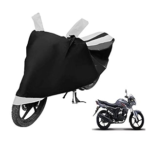 euro care bike cover compatible with sz-r heatproof mirror pocket dustproof belt amp buckle sz-r bike cover - 1 unit black-white