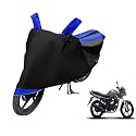 Euro Care Bike Cover Compatible with SZ-R, Heatproof, Mirror Pocket, Dustproof, Belt &amp; Buckle, SZ-R Bike Cover - 1 Unit, Black-Blue