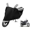 Euro Care Bike Cover Compatible with SZ-R, Heatproof, Mirror Pocket, Dustproof, Belt &amp; Buckle, SZ-R Bike Cover - 1 Unit, Black-Silver