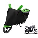 Euro Care Bike Cover Compatible with SZ-R, Heatproof, Mirror Pocket, Dustproof, Belt &amp; Buckle, SZ-R Bike Cover - 1 Unit, Black-Green