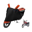 Euro Care Bike Cover Compatible with TVS Apache 160V, with Mirror Pocket, Heatproof, Belt &amp; Buckle, Apache Bike Cover - 1 Unit, Black-Orange
