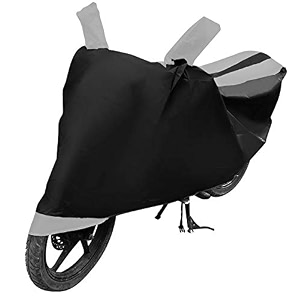 euro care bike cover compatible with universal cover heatproof mirror pocket dustproof belt amp buckle universal bike cover - 1 unit black-silver