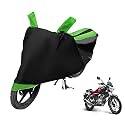 Euro Care Bike Cover Compatible with Vikrant 150, Heatproof, Mirror Pocket, Dustproof, Belt &amp; Buckle, Vikrant Bike Cover - 1 Unit, Black-Green