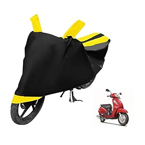 euro care scooty cover compatible with access 125 heatproof mirror pocket dustproof belt amp buckle access scooty cover - 1 unit black-yellow