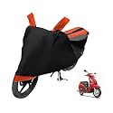 Euro Care Scooty Cover Compatible with Access 125, Heatproof, Mirror Pocket, Dustproof, Belt &amp; Buckle, Access Scooty Cover - 1 Unit, Black-Orange