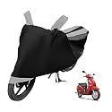 Euro Care Scooty Cover Compatible with Access 125, Heatproof, Mirror Pocket, Dustproof, Belt &amp; Buckle, Access Scooty Cover - 1 Unit, Black-Silver