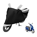 Euro Care Scooty Cover Compatible with Access 125, Heatproof, Mirror Pocket, Dustproof, Belt &amp; Buckle, Access Scooty Cover - 1 Unit, Black-White