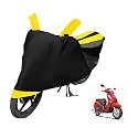 Euro Care Scooty Cover Compatible with Access 125, Heatproof, Mirror Pocket, Dustproof, Belt &amp; Buckle, Access Scooty Cover - 1 Unit, Black-Yellow
