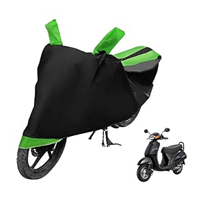 euro care scooty cover compatible with activa heatproof mirror pocket dustproof belt amp buckle activa scooty cover - 1 unit black-green