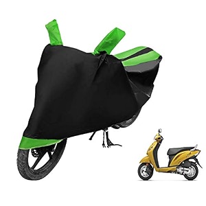 euro care scooty cover compatible with activa i heatproof mirror pocket dustproof belt amp buckle activa scooty cover - 1 unit black-green