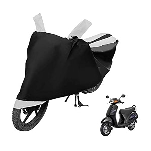 euro care scooty cover compatible with activa heatproof mirror pocket dustproof belt amp buckle activa scooty cover - 1 unit black-white