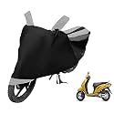 Euro Care Scooty Cover Compatible with Activa i, Heatproof, Mirror Pocket, Dustproof, Belt &amp; Buckle, Activa Scooty Cover - 1 Unit, Black-Silver