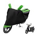 Euro Care Scooty Cover Compatible with Activa, Heatproof, Mirror Pocket, Dustproof, Belt &amp; Buckle, Activa Scooty Cover - 1 Unit, Black-Green