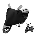 Euro Care Scooty Cover Compatible with Activa, Heatproof, Mirror Pocket, Dustproof, Belt &amp; Buckle, Activa Scooty Cover - 1 Unit, Black-Silver