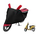 Euro Care Scooty Cover Compatible with Activa i, Heatproof, Mirror Pocket, Dustproof, Belt &amp; Buckle, Activa Scooty Cover - 1 Unit, Black-Red