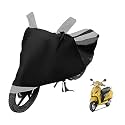Euro Care Scooty Cover Compatible with Activa 5G, Heatproof, Mirror Pocket, Dustproof, Belt &amp; Buckle, Activa Scooty Cover - 1 Unit, Black-Silver