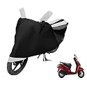 Euro Care Scooty Cover Compatible with Activa 125, Heatproof, Mirror Pocket, Dustproof, Belt &amp; Buckle, Activa Scooty Cover - 1 Unit, Black-White