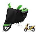 Euro Care Scooty Cover Compatible with Activa i, Heatproof, Mirror Pocket, Dustproof, Belt &amp; Buckle, Activa Scooty Cover - 1 Unit, Black-Green