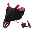 Euro Care Scooty Cover Compatible with Activa 125, Heatproof, Mirror Pocket, Dustproof, Belt &amp; Buckle, Activa Scooty Cover - 1 Unit, Black-Red