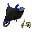 Euro Care Scooty Cover Compatible with Activa i, Heatproof, Mirror Pocket, Dustproof, Belt &amp; Buckle, Activa Scooty Cover - 1 Unit, Black-Blue