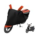 Euro Care Scooty Cover Compatible with Activa, Heatproof, Mirror Pocket, Dustproof, Belt &amp; Buckle, Activa Scooty Cover - 1 Unit, Black-Orange
