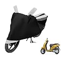 Euro Care Scooty Cover Compatible with Activa i, Heatproof, Mirror Pocket, Dustproof, Belt &amp; Buckle, Activa Scooty Cover - 1 Unit, Black-White