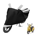 Euro Care Scooty Cover Compatible with Activa 5G, Heatproof, Mirror Pocket, Dustproof, Belt &amp; Buckle, Activa Scooty Cover - 1 Unit, Black-White