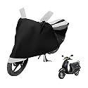 Euro Care Scooty Cover Compatible with Activa, Heatproof, Mirror Pocket, Dustproof, Belt &amp; Buckle, Activa Scooty Cover - 1 Unit, Black-White