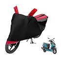 Euro Care Scooty Cover Compatible with Yamaha Alpha, Heatproof, Mirror Pocket, Dustproof, Belt &amp; Buckle, Alpha Scooty Cover - 1 Unit, Black-Red
