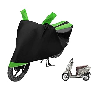 euro care scooty cover compatible with aviator heatproof mirror pocket dustproof belt amp buckle aviator scooty cover - 1 unit black-green