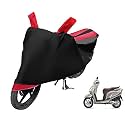 Euro Care Scooty Cover Compatible with Aviator, Heatproof, Mirror Pocket, Dustproof, Belt &amp; Buckle, Aviator Scooty Cover - 1 Unit, Black-Red