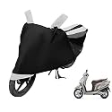 Euro Care Scooty Cover Compatible with Aviator, Heatproof, Mirror Pocket, Dustproof, Belt &amp; Buckle, Aviator Scooty Cover - 1 Unit, Black-White