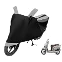 Euro Care Scooty Cover Compatible with Aviator, Heatproof, Mirror Pocket, Dustproof, Belt &amp; Buckle, Aviator Scooty Cover - 1 Unit, Black-Silver