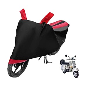 euro care scooty cover compatible with chetak heatproof mirror pocket dustproof belt amp buckle chetak scooty cover - 1 unit black-red