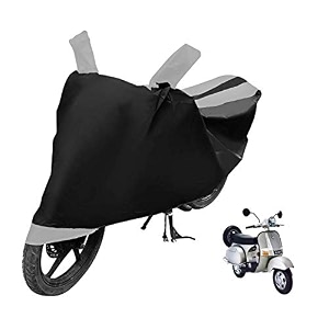 euro care scooty cover compatible with chetak heatproof mirror pocket dustproof belt amp buckle chetak scooty cover - 1 unit black-silver