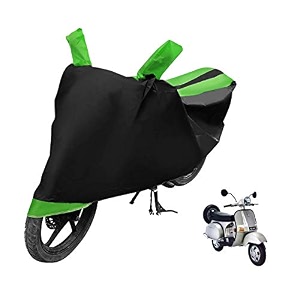 euro care scooty cover compatible with chetak heatproof mirror pocket dustproof belt amp buckle chetak scooty cover - 1 unit black-green