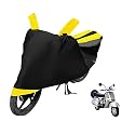 Euro Care Scooty Cover Compatible with Chetak, Heatproof, Mirror Pocket, Dustproof, Belt &amp; Buckle, Chetak Scooty Cover - 1 Unit, Black-Yellow