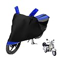 Euro Care Scooty Cover Compatible with Chetak, Heatproof, Mirror Pocket, Dustproof, Belt &amp; Buckle, Chetak Scooty Cover - 1 Unit, Black-Blue