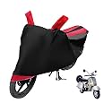 Euro Care Scooty Cover Compatible with Chetak, Heatproof, Mirror Pocket, Dustproof, Belt &amp; Buckle, Chetak Scooty Cover - 1 Unit, Black-Red
