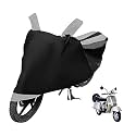 Euro Care Scooty Cover Compatible with Chetak, Heatproof, Mirror Pocket, Dustproof, Belt &amp; Buckle, Chetak Scooty Cover - 1 Unit, Black-Silver